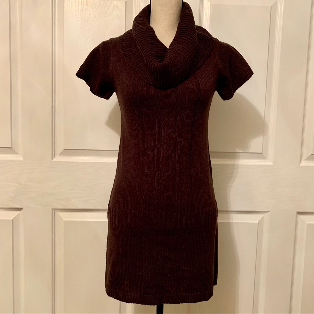 Ambiance Apparel Brown Cowl-Neck Sweater Medium